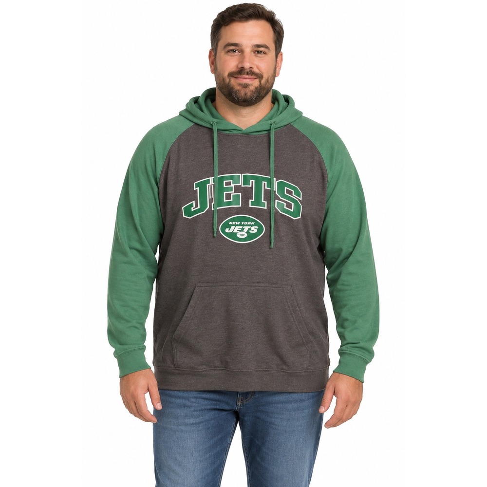 Fanatics New York Jets Hoodie Mens 3XLT Grey Green Good NFL Football Pullover